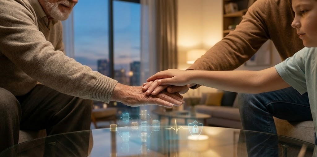 A doctor using a tablet, symbolizing modern healthcare technology.